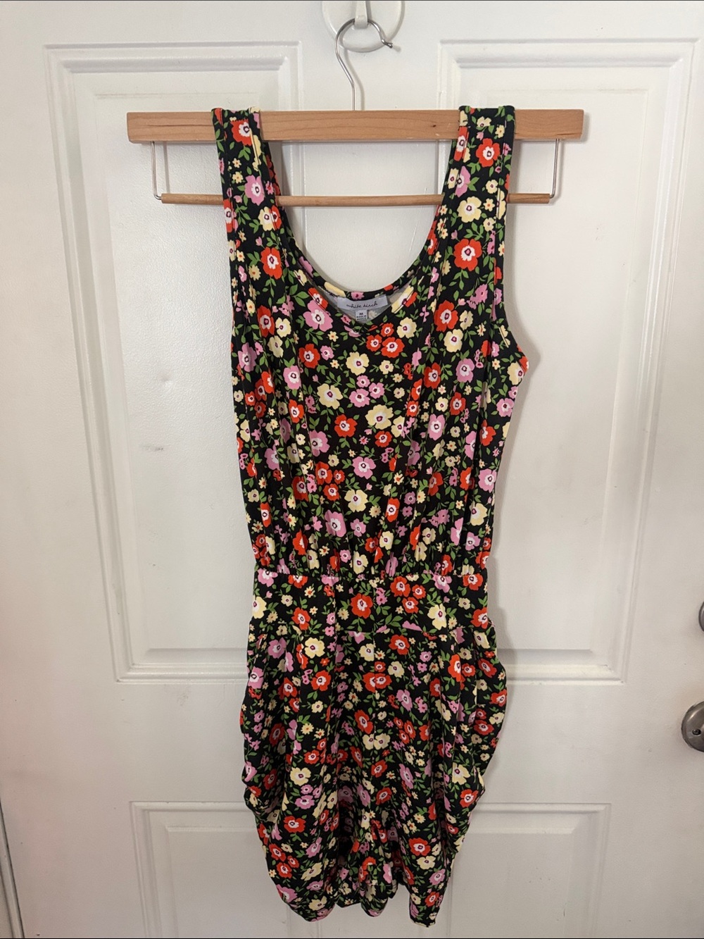 Floral romper in Black with Mixed Flowers